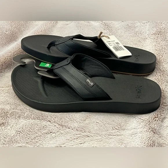 Sanuk | Shoes | Sanuk Cosmic Yoga Mat Mens Flipflops Black  display picture 2